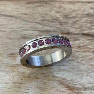 Dyrberg/Kern Kala pink Swarovski crystal ring